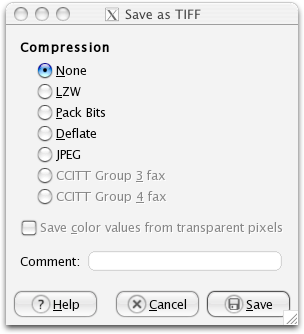Das Dialogfenster Als TIFF speichern